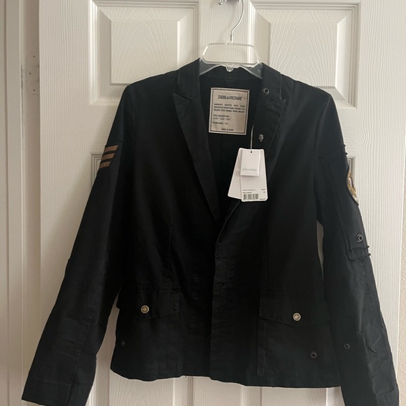 Zadig & Voltaire Virginia grunge jacket.  XS in BLACK. In EXCELLENT CONDITION! - Picture 4 of 14